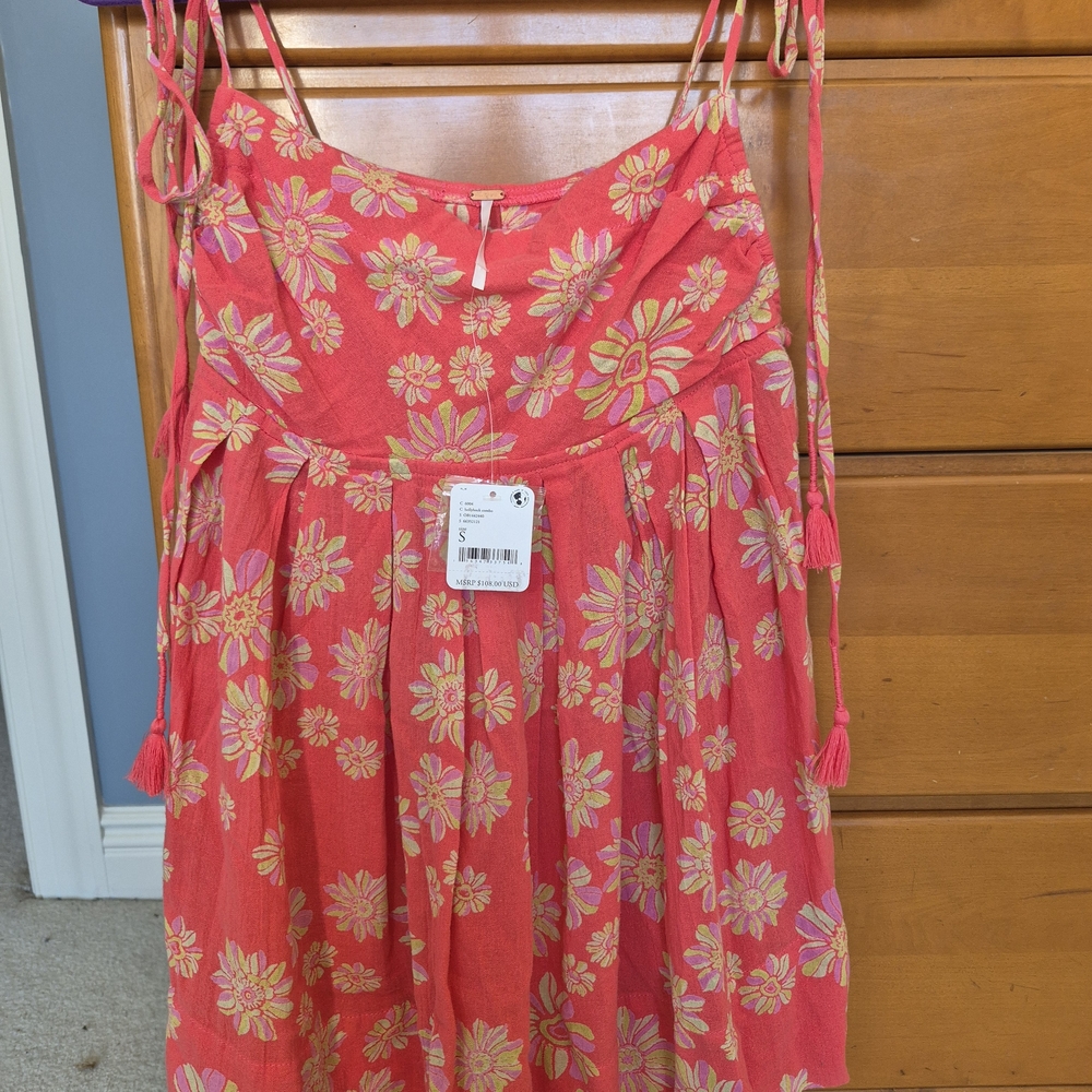 Free People Indigo Molly Tunic Tank Top Hollyhock NWT